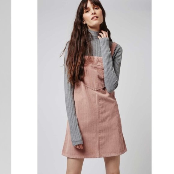 Topshop Dresses & Skirts - TOPSHOP Moto Corduroy Pinafore Overall Jumper Dress 8